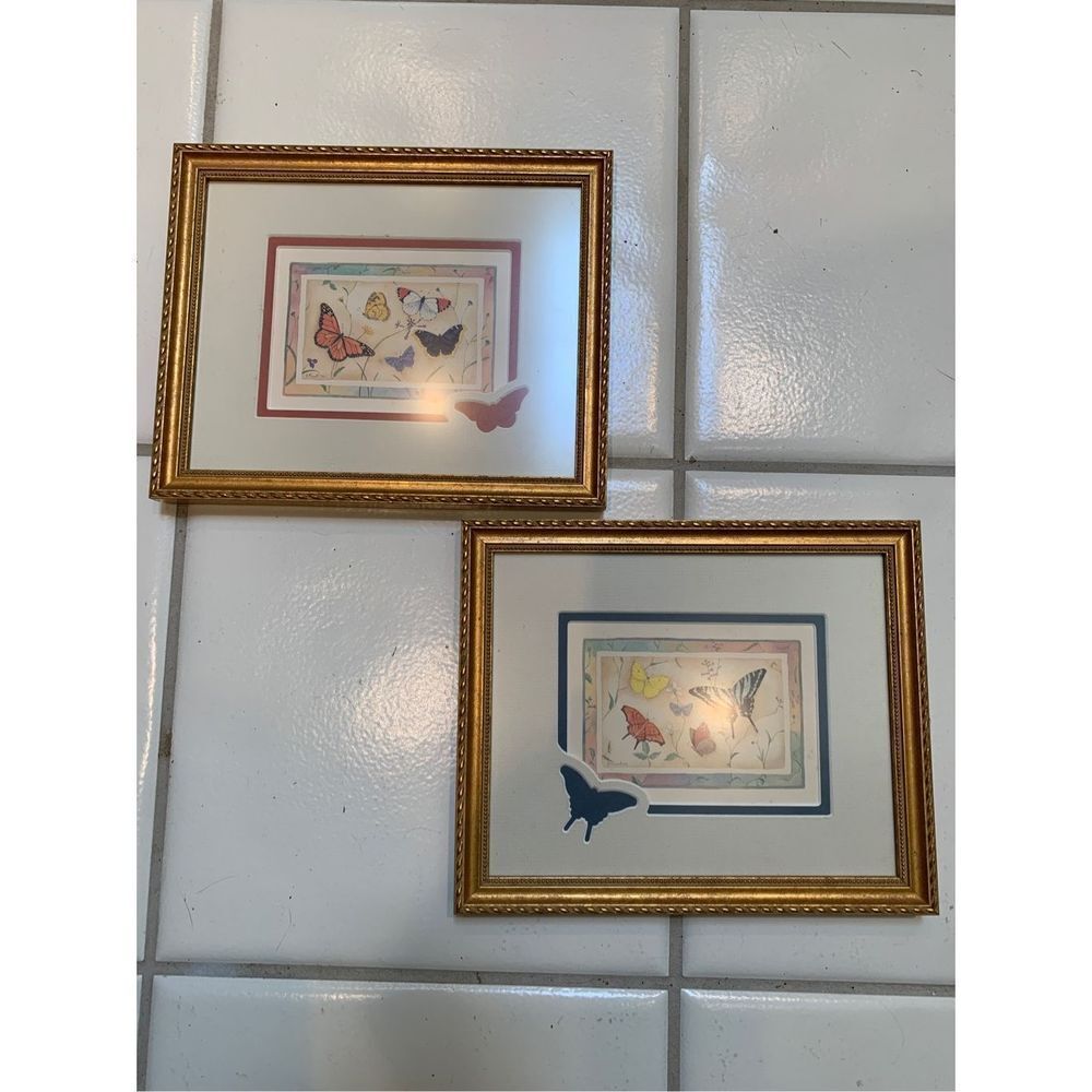 Two Gold Framed Butterfly Prints by Paul Brent #house #decorating #butterfly